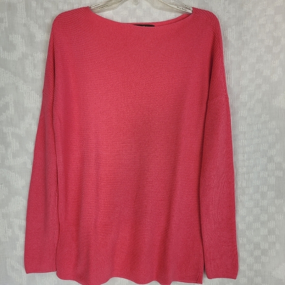 Tommy Bahama Sweaters - Tommy Bahama boatneck long sleeve ribbed cotton blend hot pink sweater beach PS
